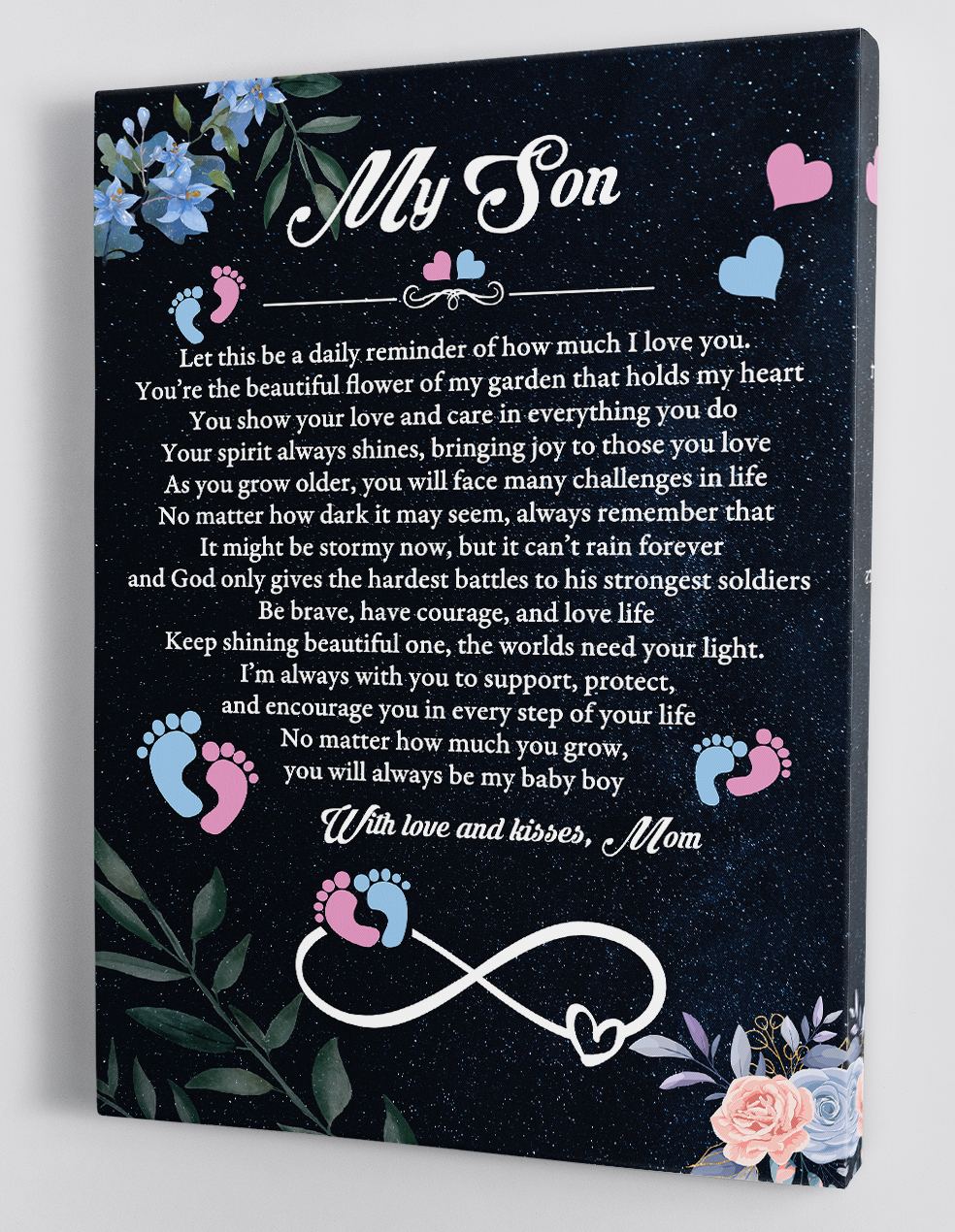 To My Son Canvas Wall Art - Gift For Son From Mom Framed Canvas 84