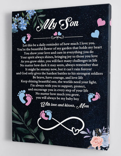 To My Son Canvas Wall Art - Gift For Son From Mom Framed Canvas 84