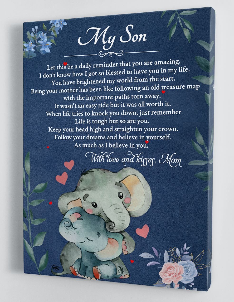 To My Son Canvas Wall Art - Gift For Son From Mom Framed Canvas 85