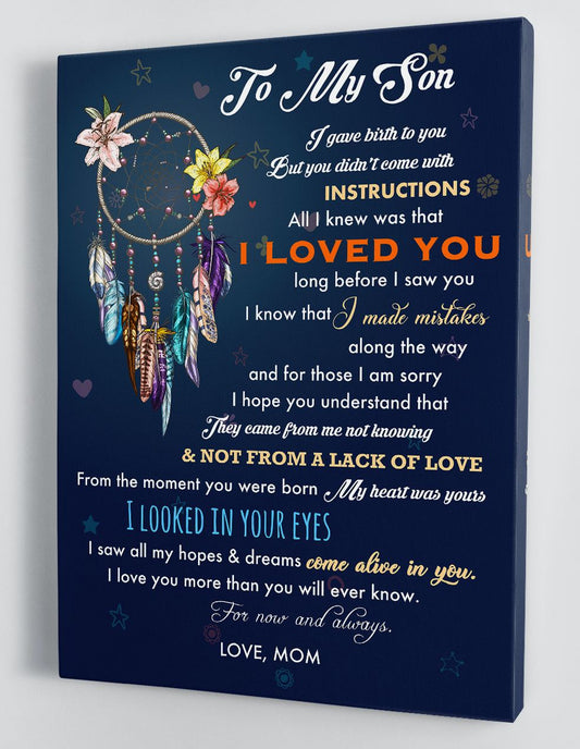 To My Son Canvas Wall Art - Gift For Son From Mom Framed Canvas 86