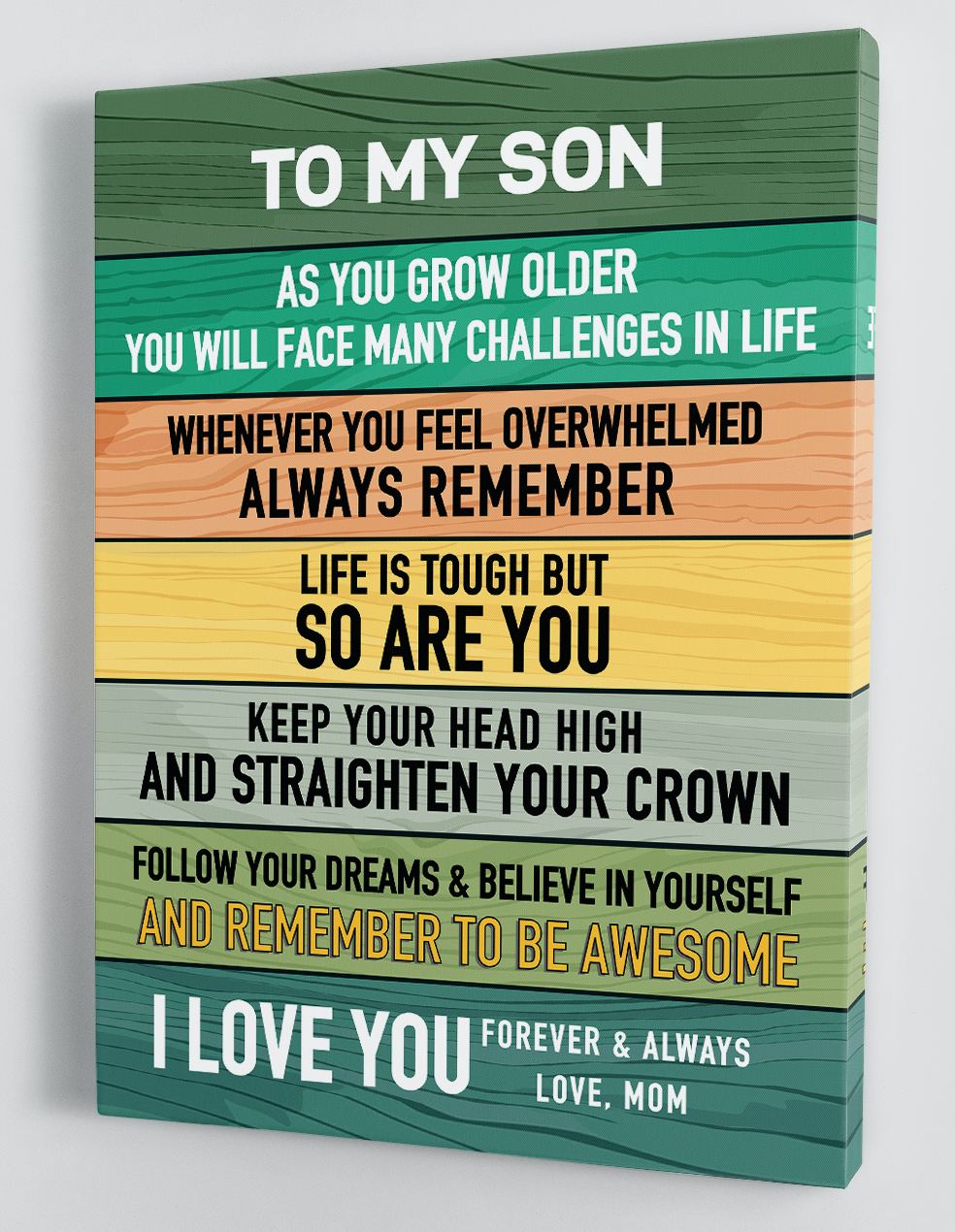 To My Son Canvas Wall Art - Gift For Son From Mom Framed Canvas 88