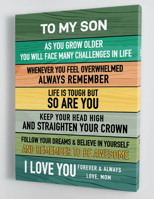 To My Son Canvas Wall Art - Gift For Son From Mom Framed Canvas 88