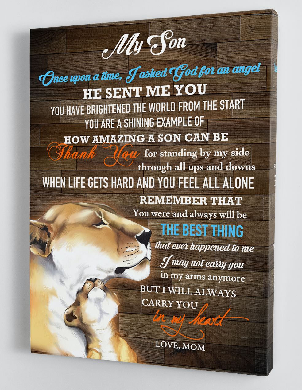 To My Son Canvas Wall Art - Gift For Son From Mom Framed Canvas 89