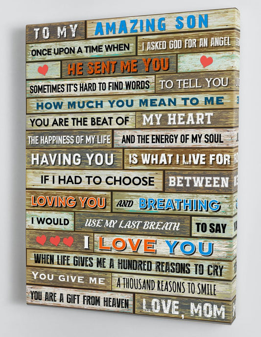 To My Son Canvas Wall Art - Gift For Son From Mom Framed Canvas 9