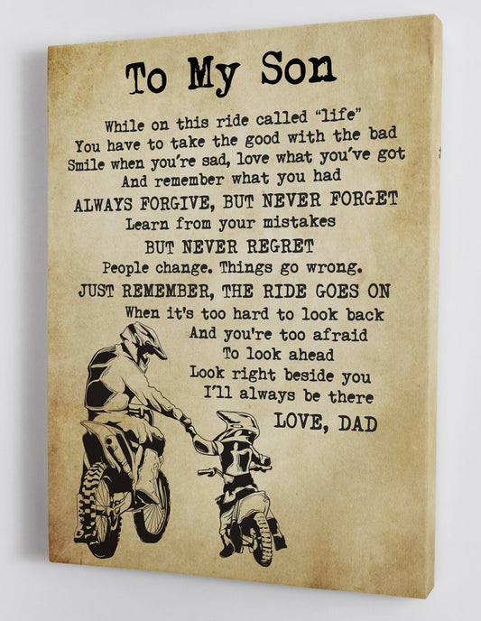 To My Son Canvas Wall Art - Gifts For Son From Dad Canvas Gift 1