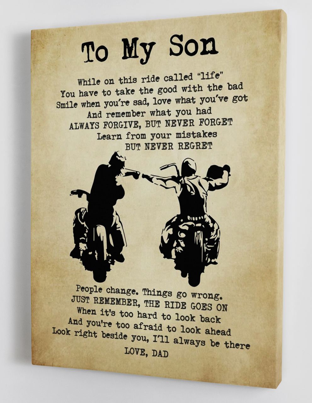 To My Son Canvas Wall Art - Gifts For Son From Dad Canvas Gift 2