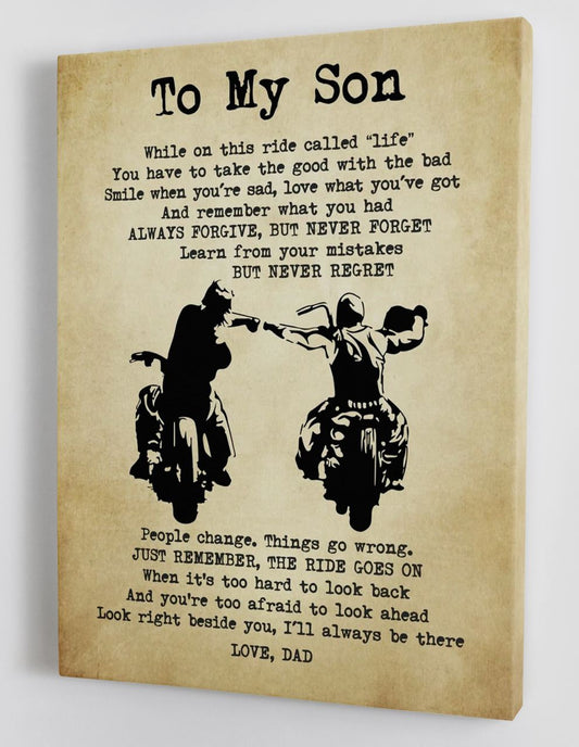 To My Son Canvas Wall Art - Gifts For Son From Dad Canvas Gift 2