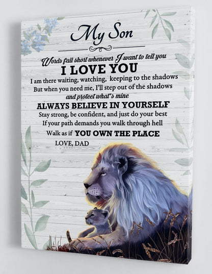 To My Son Canvas Wall Art - Gifts For Son From Dad Framed Canvas Gift 10