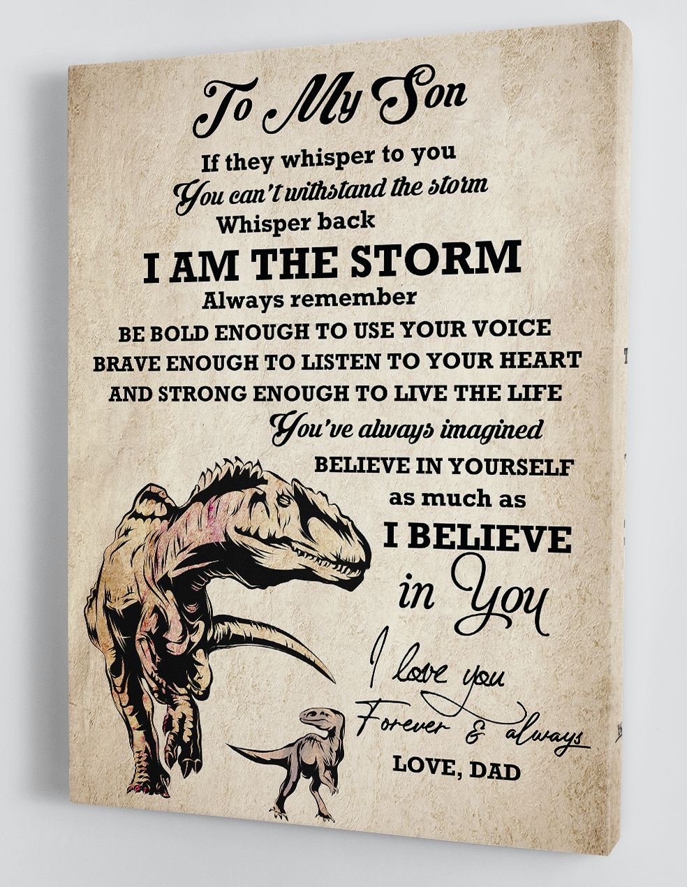 To My Son Canvas Wall Art - Gifts For Son From Dad Framed Canvas Gift 11