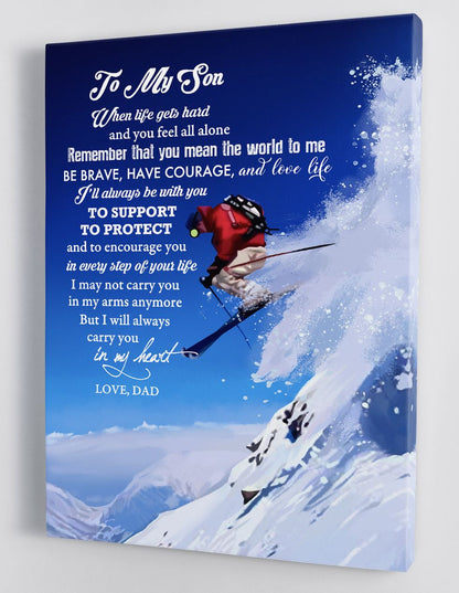 To My Son Canvas Wall Art - Gifts For Son From Dad Framed Canvas Gift 8