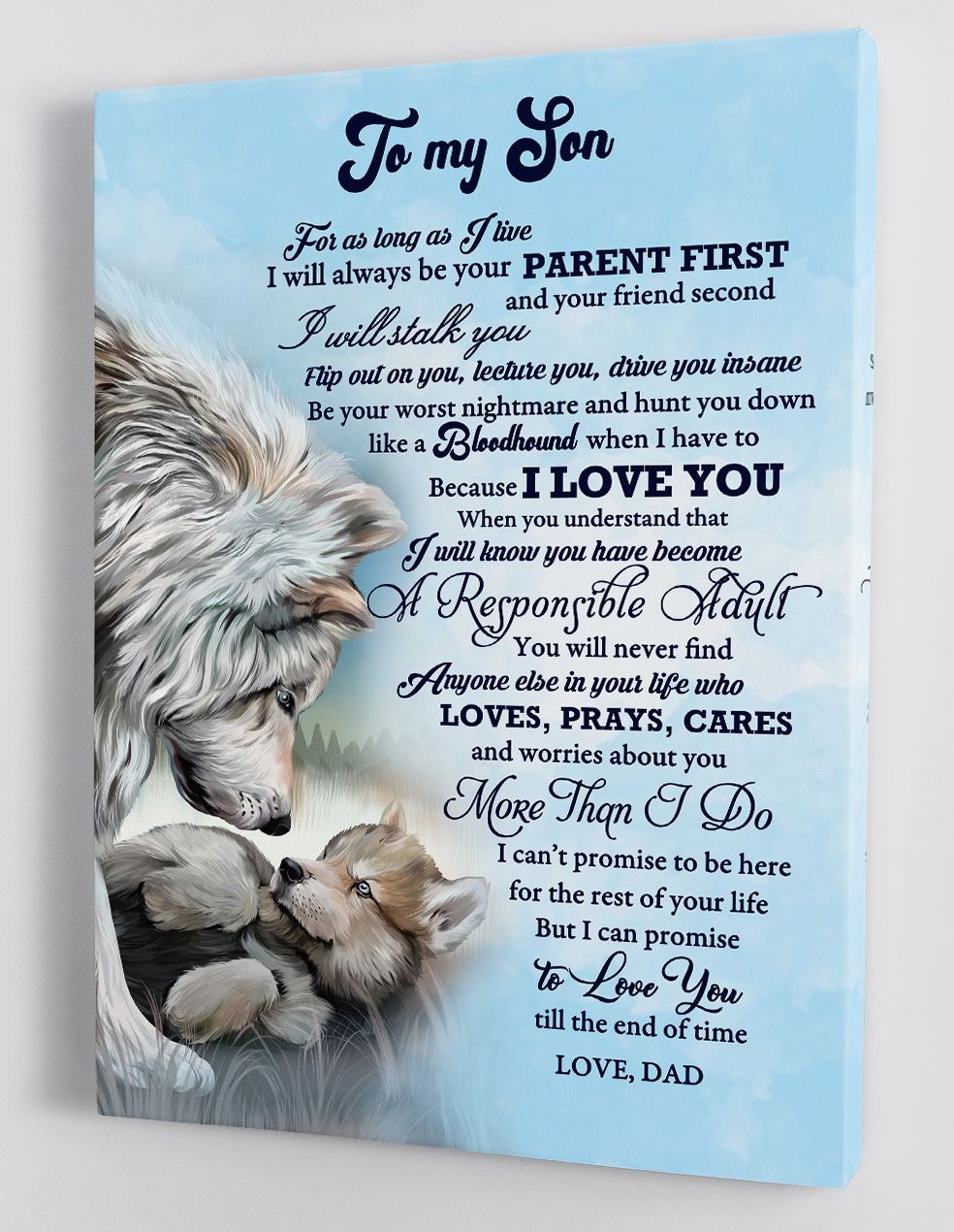 To My Son Canvas Wall Art - Gifts For Son From Dad Framed Canvas Gift 9