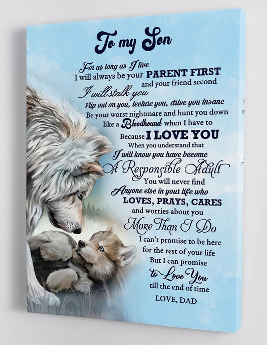 To My Son Canvas Wall Art - Gifts For Son From Dad Framed Canvas Gift 9