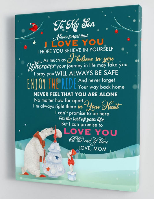 To My Son Canvas Wall Art - Gifts For Son From Mom Christmas Canvas Gift 2