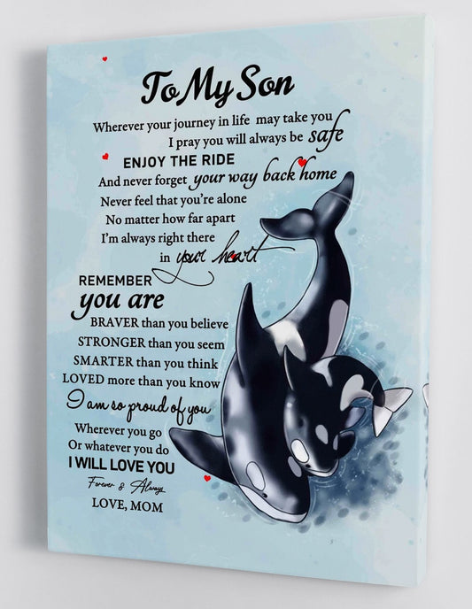 To My Son Canvas Wall Art - Gifts For Son From Mom Framed Canvas Gift 102
