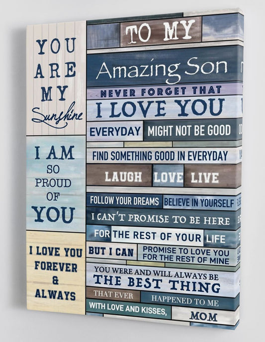 To My Son Canvas Wall Art - Gifts For Son From Mom Framed Canvas Gift 104
