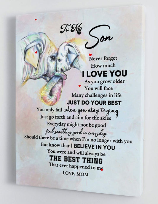 To My Son Canvas Wall Art - Gifts For Son From Mom Framed Canvas Gift 106