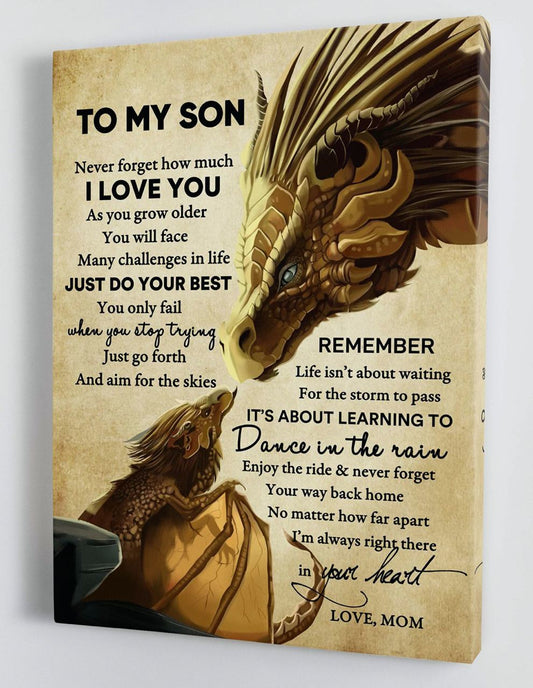 To My Son Canvas Wall Art - Gifts For Son From Mom Framed Canvas Gift 107