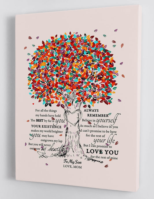 To My Son Canvas Wall Art - Gifts For Son From Mom Framed Canvas Gift 93