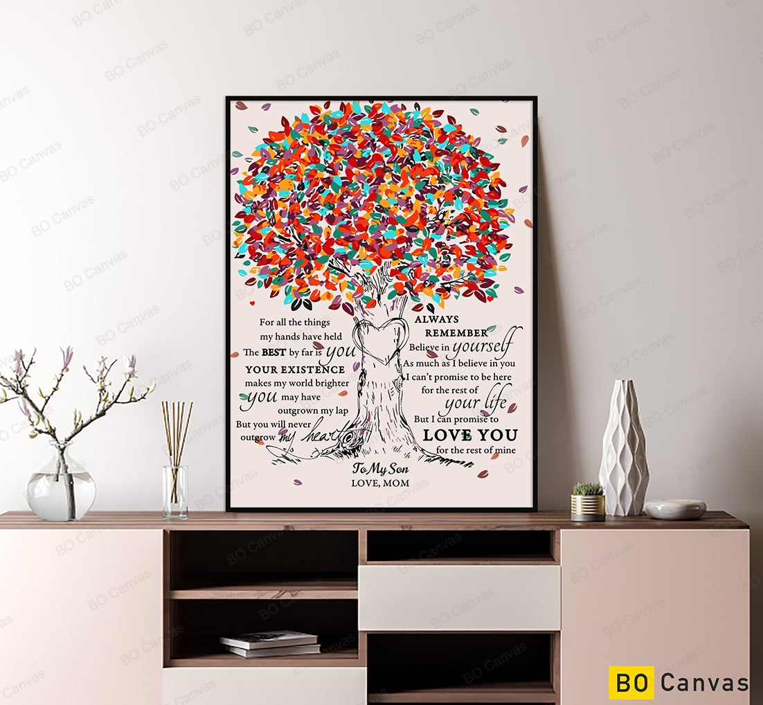 To My Son Canvas Wall Art - Gifts For Son From Mom Framed Canvas Gift 93