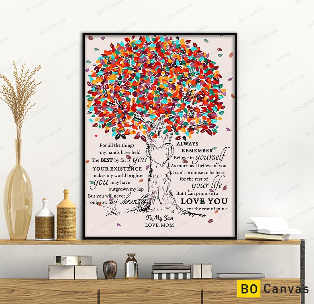 To My Son Canvas Wall Art - Gifts For Son From Mom Framed Canvas Gift 93