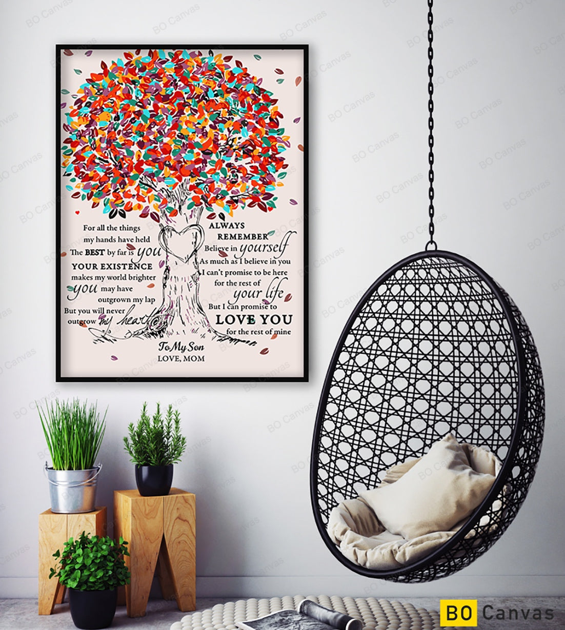 To My Son Canvas Wall Art - Gifts For Son From Mom Framed Canvas Gift 93