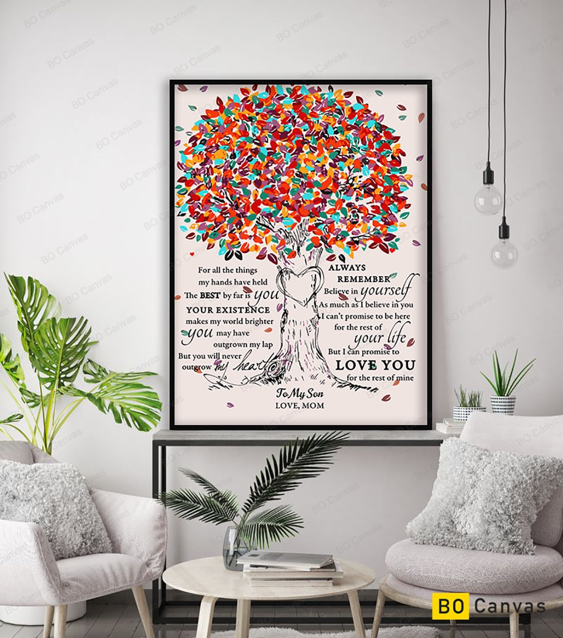 To My Son Canvas Wall Art - Gifts For Son From Mom Framed Canvas Gift 93