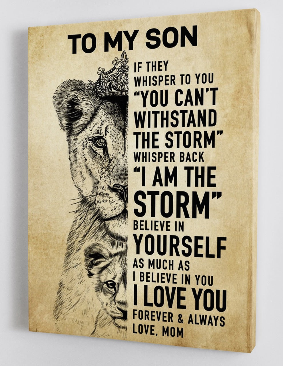 To My Son Canvas Wall Art - Gifts For Son From Mom Framed Canvas Gift 95