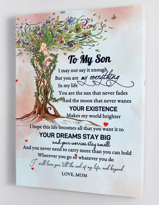 To My Son Canvas Wall Art - Gifts For Son From Mom Framed Canvas Gift 97
