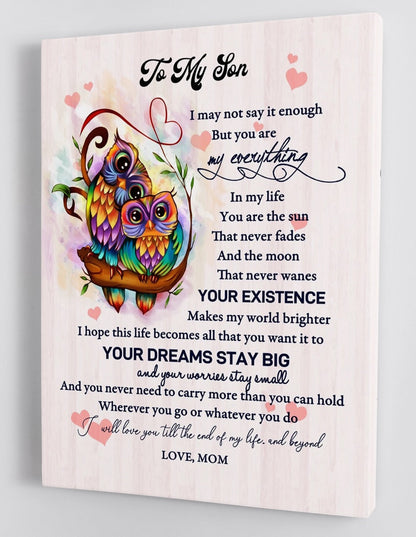To My Son Canvas Wall Art - Gifts For Son From Mom Framed Canvas Gift 98