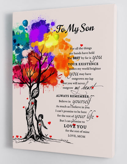 To My Son Canvas Wall Art - Gifts For Son From Mom Framed Canvas Gift 99
