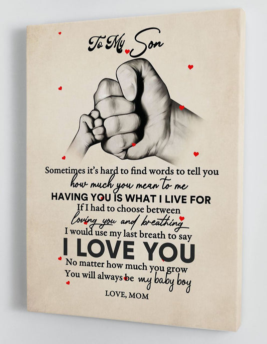To My Son Canvas Wall Art 2 Gifts For Son From Mom 5 Framed Canvas Gift