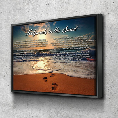 To Water Footprints In The Sand Wall Art & Decor - Christian Canvas Wall Art