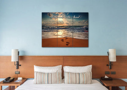 To Water Footprints In The Sand Wall Art & Decor - Christian Canvas Wall Art