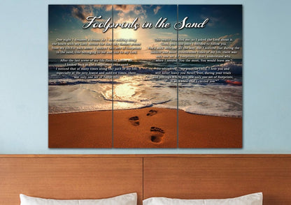 To Water Footprints In The Sand Wall Art & Decor - Christian Canvas Wall Art