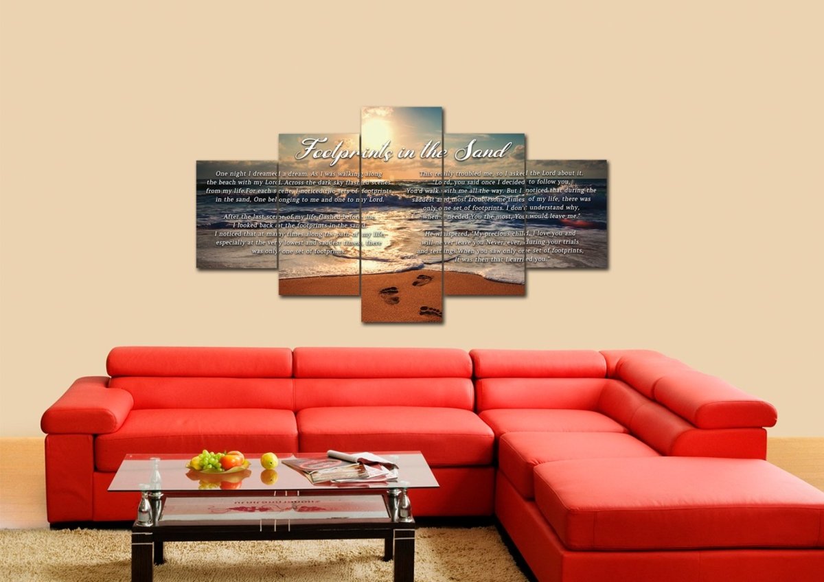 To Water Footprints In The Sand Wall Art & Decor - Christian Canvas Wall Art