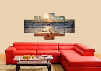 To Water Footprints In The Sand Wall Art & Decor - Christian Canvas Wall Art