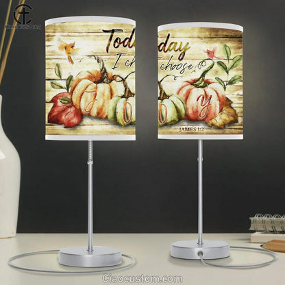 Today I Choose Joy - Fall Thanksgiving Table Lamp For Bedroom Print - Christian Room Decor