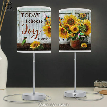 Today I Choose Joy - Sunflower Table Lamp For Bedroom - Christian Room Decor