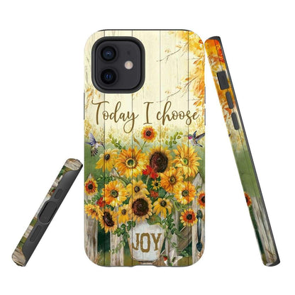 Today I Choose Joy Hummingbird Sunflower Christian Phone Case - Scripture Phone Cases - Iphone Cases Christian