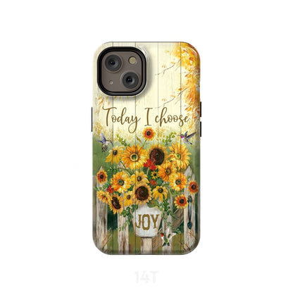 Today I Choose Joy Hummingbird Sunflower Christian Phone Case - Scripture Phone Cases - Iphone Cases Christian