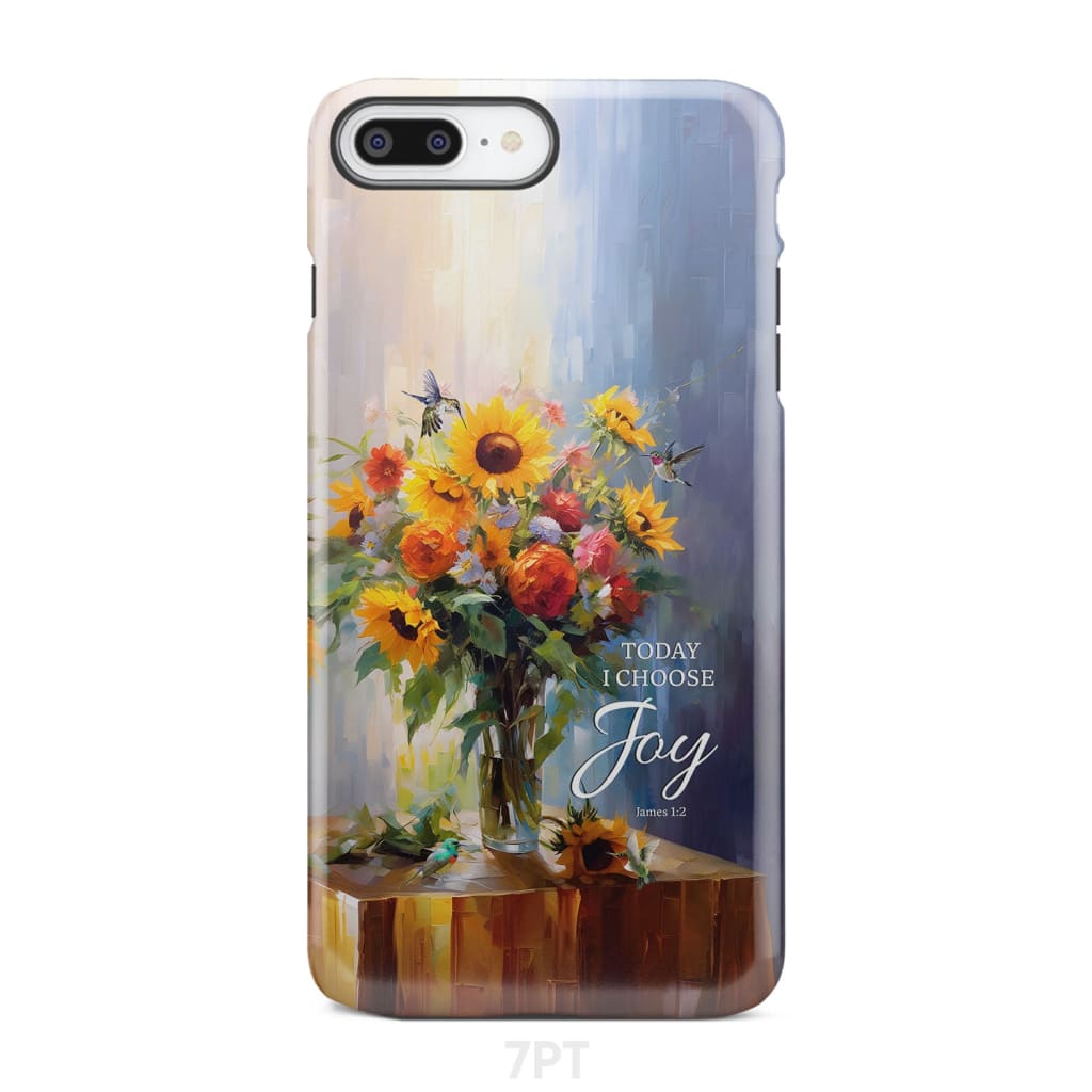 Today I Choose Joy Hummingbird Sunflower Phone Case - Bible Verse IPhone & Samsung Cases