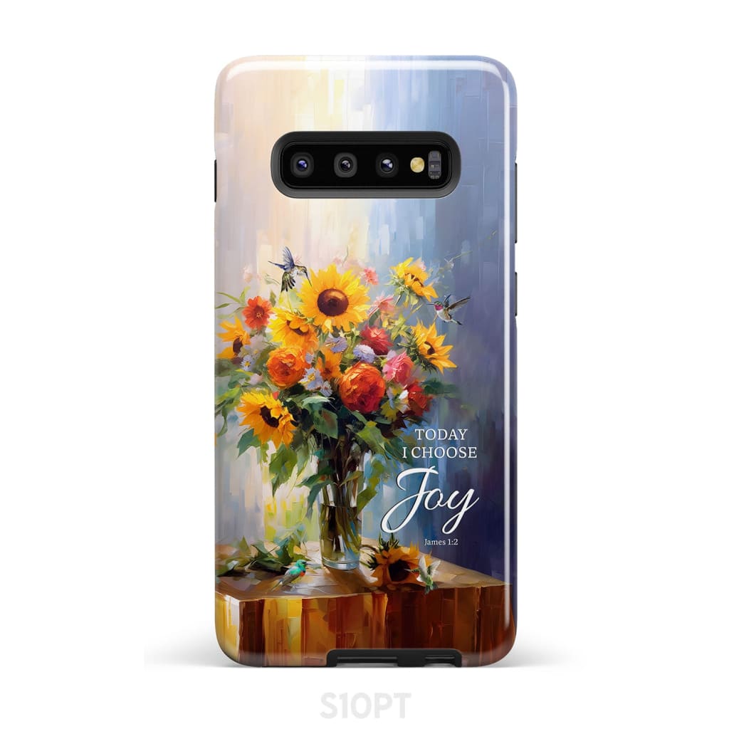 Today I Choose Joy Hummingbird Sunflower Phone Case - Bible Verse IPhone & Samsung Cases
