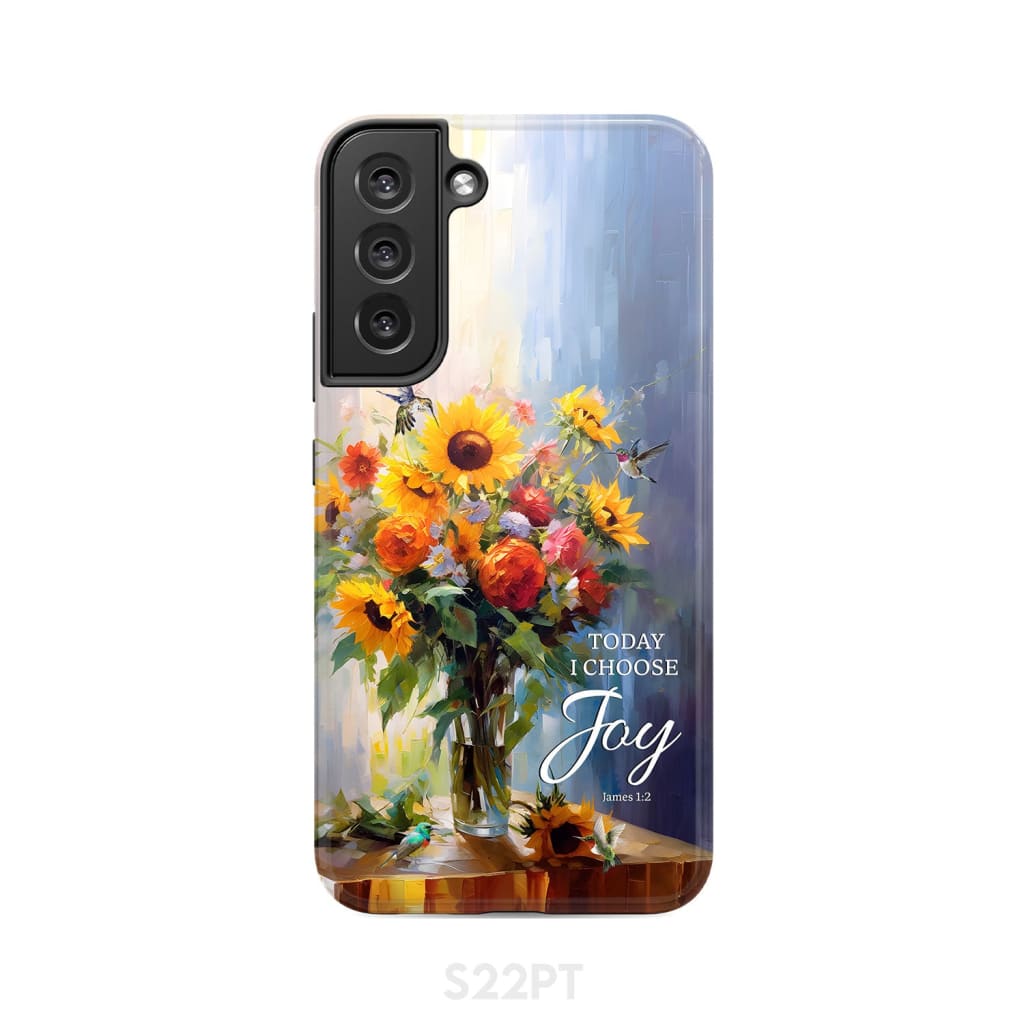 Today I Choose Joy Hummingbird Sunflower Phone Case - Bible Verse IPhone & Samsung Cases