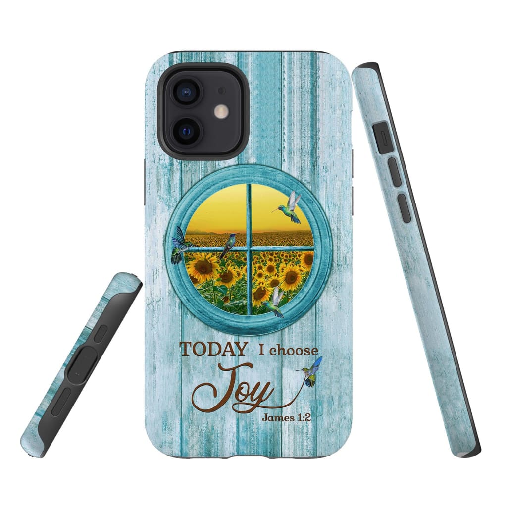 Today I Choose Joy Hummingbird Sunflower Phone Case - Scripture Phone Cases - Iphone Cases Christian