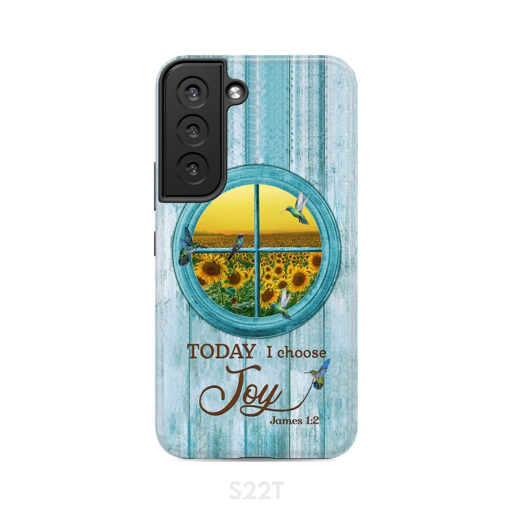 Today I Choose Joy Hummingbird Sunflower Phone Case - Scripture Phone Cases - Iphone Cases Christian