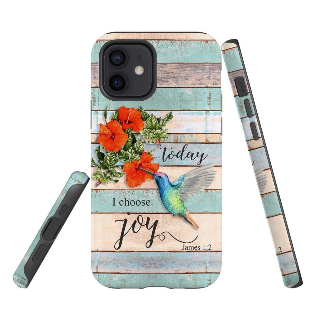 Today I Choose Joy James 12 Hummingbird Flower Phone Case - Inspirational Bible Scripture iPhone Cases