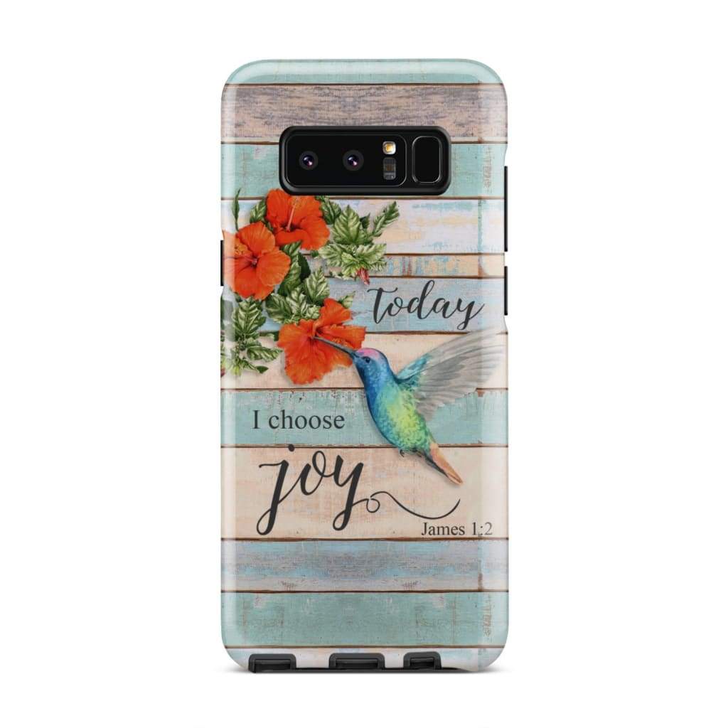 Today I Choose Joy James 12 Hummingbird Flower Phone Case - Inspirational Bible Scripture iPhone Cases