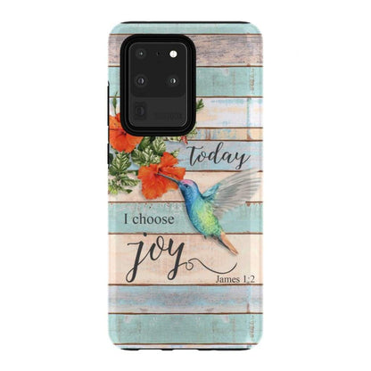 Today I Choose Joy James 12 Hummingbird Flower Phone Case - Inspirational Bible Scripture iPhone Cases