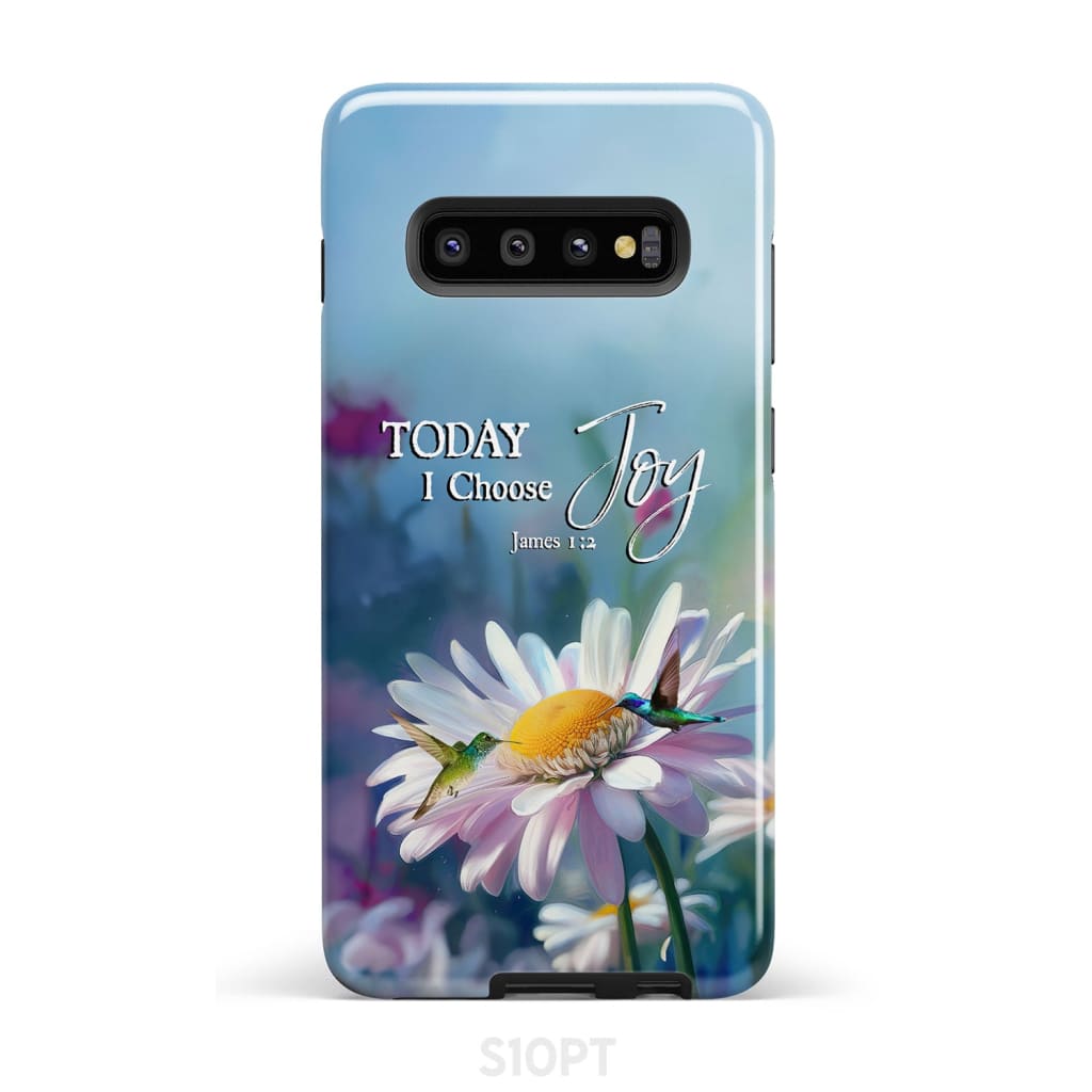 Today I Choose Joy James 12 Hummingbird With Daisies Phone Case - Bible Verse IPhone & Samsung Cases