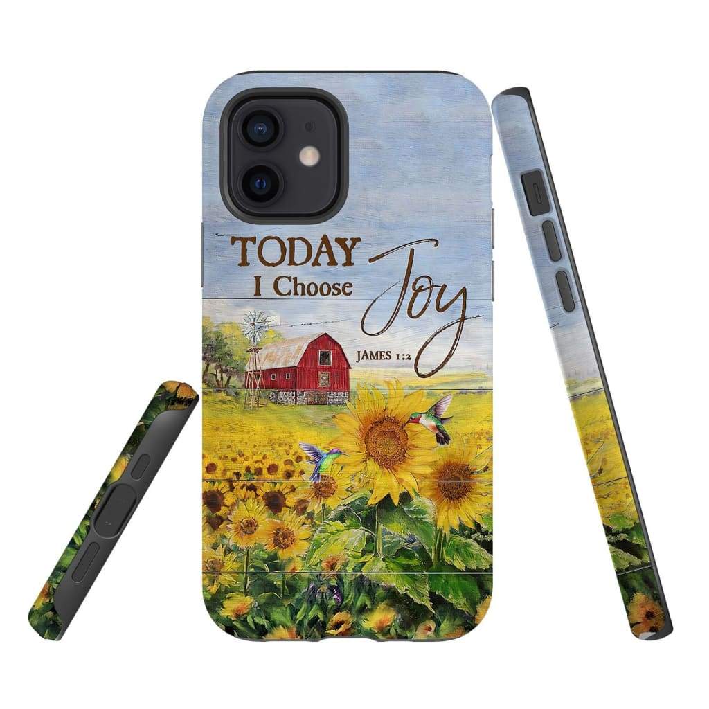 Today I Choose Joy James 12 Sunflower Farmhouse Phone Case - Scripture Phone Cases - Iphone Cases Christian